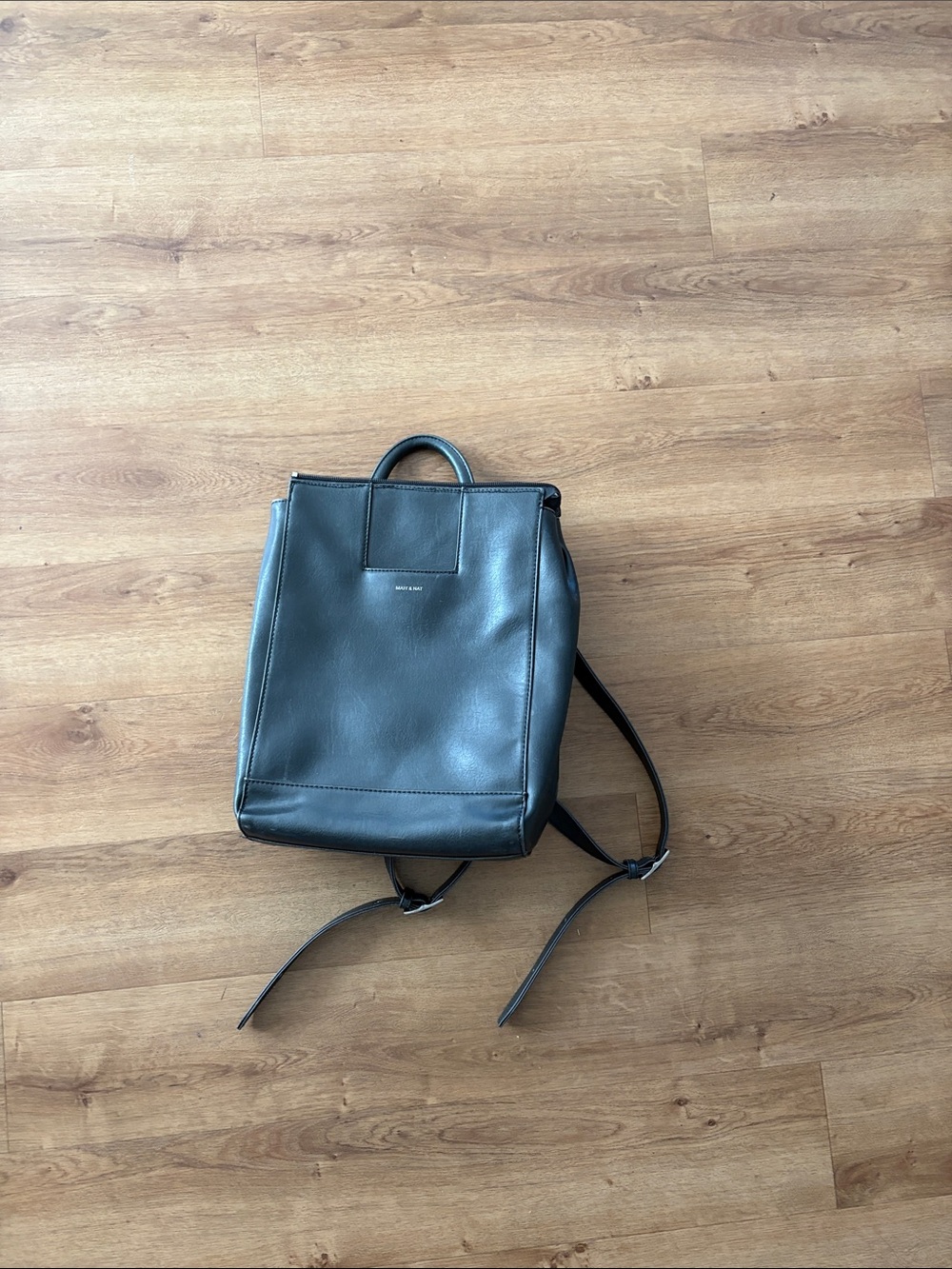 Matt & Nat Black Leather Backpack